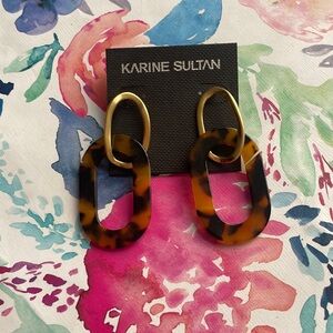 Karine Sultan leopard earrings